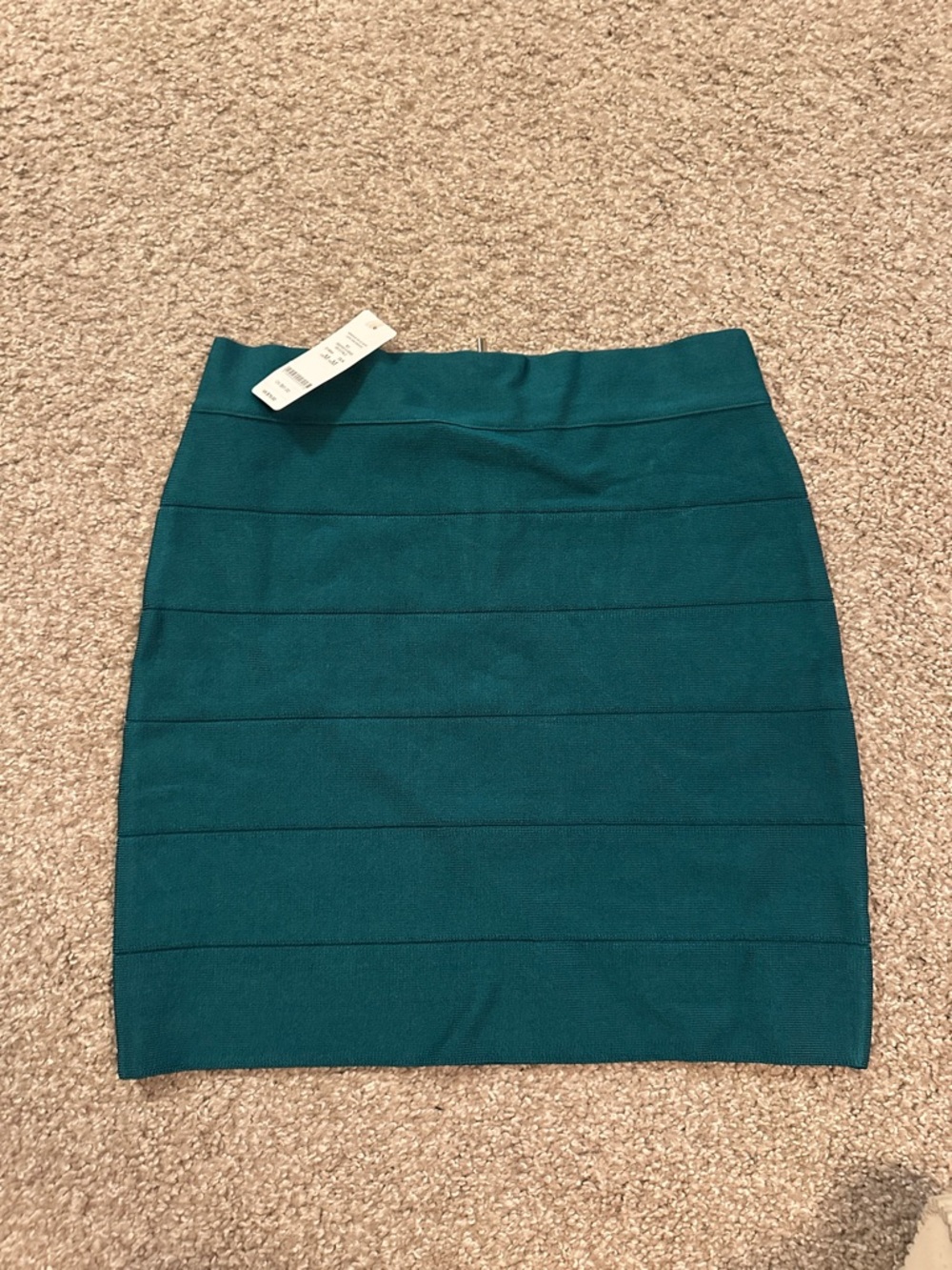 bebe Teal Bandage Mini Skirt